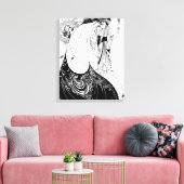 ピーコックスカートベアズリーアールヌーボー キャンバスプリント (インサイチュ (リビング))