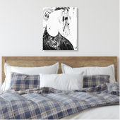 ピーコックスカートベアズリーアールヌーボー キャンバスプリント (インサイチュ (寝室))