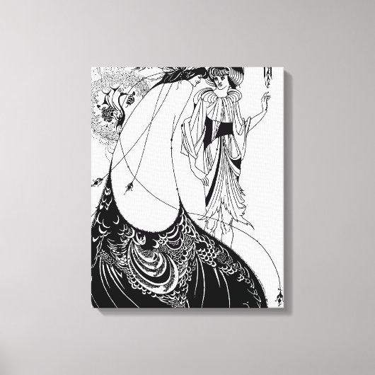ピーコックスカートベアズリーアールヌーボー キャンバスプリント (正面)