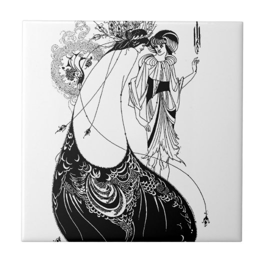 ピーコックスカートベアズリーアールヌーボー タイル (正面)