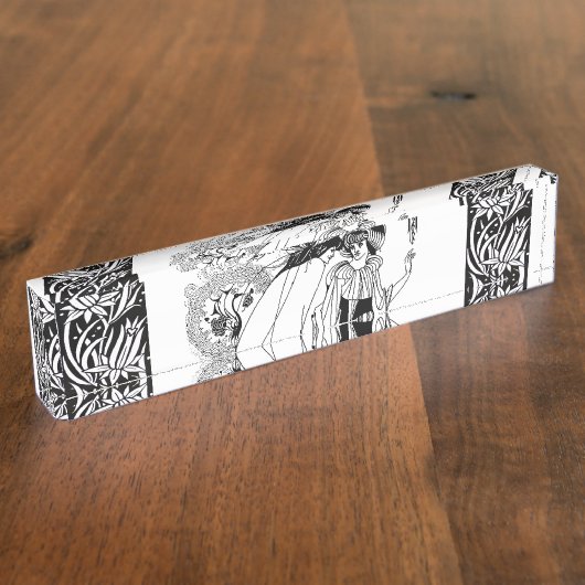 ピーコックスカートベアズリーアールヌーボー デスクネームプレート (側面)