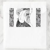 ピーコックスカートベアズリーアールヌーボー 長方形シール (バッグ)