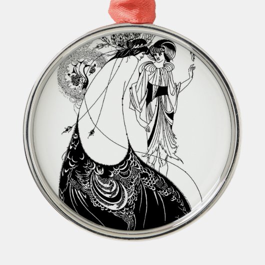 ピーコックスカートベアズリー新しい メタルオーナメント (正面)