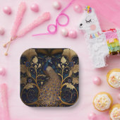 ピーコックスクエアエレガント紙パーティープレート ペーパープレート (パーティー)