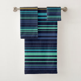 ピーコックストライプの バスタオルセット