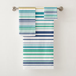 ピーコックストライプの バスタオルセット