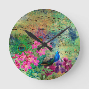 ピーコックスピーコックフランスのアンティークルック ラウンド壁時計