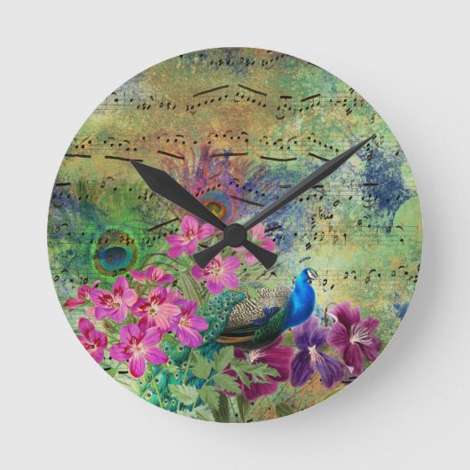 ピーコックスピーコックフランスのアンティークルック ラウンド壁時計 (正面)