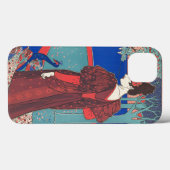 ピーコックス付き女性アールヌーボーヴィンテージファインアート Case-Mate iPhoneケース (裏面 (横))