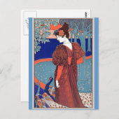 ピーコックス付き女性:ルイ・ジョン・ルヘッド ポストカード (正面/裏面)