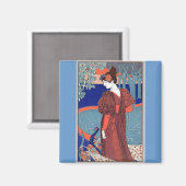 ピーコックス付き女性：ルイ・ジョン・ルヘッド マグネット (正面/裏面)