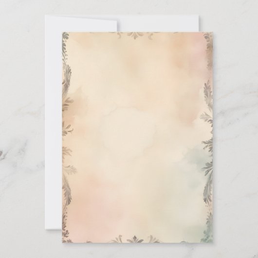 ピーコックス王室のヴィンテージガーデン結婚インディアン 招待状 (裏面)