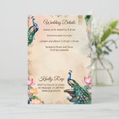 ピーコックス王室のヴィンテージガーデン結婚インディアン 招待状 (スタンド正面)