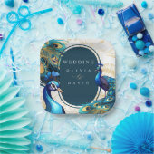 ピーコックス結婚羽 ペーパープレート (パーティー)