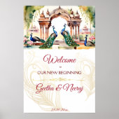 ピーコックス蓮結婚園インディアンの歓迎サイン ポスター (正面)