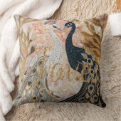 ピーコックス金ゴールドグリッターラブ赤面バラ クッション (ブランケット)