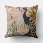 ピーコックス金ゴールドグリッターラブ赤面バラ クッション (正面)