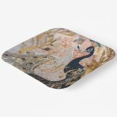 ピーコックス金ゴールドグリッターラブ赤面バラ ペーパープレート (傾斜あり)