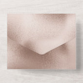 ピーコックス金ゴールド赤面結婚バラ オールインワン招待状 (裏面)