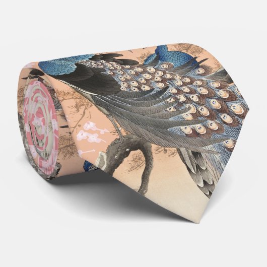 ピーコックス、ピンクの白い桜の花日本のフローラ ネクタイ (ロール)