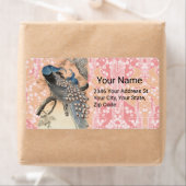 ピーコックス、ピンクの白い桜の花日本のフローラ ラベル (インサイチュ)