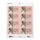 ピーコックス、ピンクの白い桜の花日本のフローラ ラベル (フルシート)