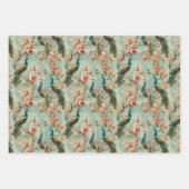 ピーコックス&フラワー ラッピングペーパーシート (正面3)