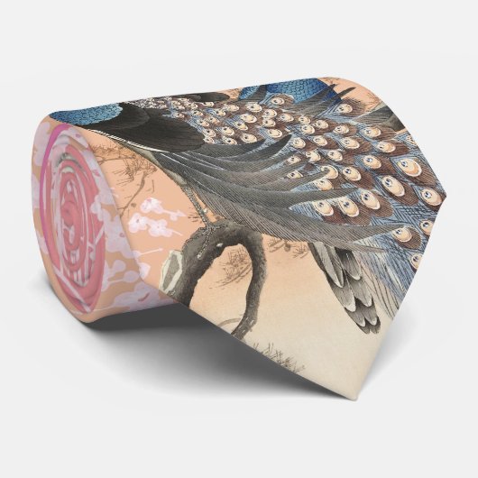 ピーコックス、白ピンクの桜花日本のフローラ ネクタイ (ロール)