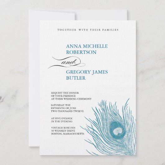 ピーコックズフェザー結婚式招待状 招待状 (正面)