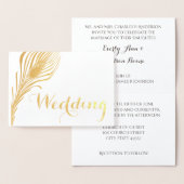 ピーコックタイポグラフィゴールドフォイル結婚式招待状 箔カード (ディスプレー)