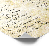 ピーコックダマスクの結婚式のシーティングチャート12テーブル ポスター (角)