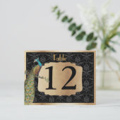 ピーコックダーク金ゴールドデザートキャンディテーブルサイン ポストカード (スタンド正面)