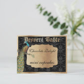 ピーコックダーク金ゴールドデザートキャンディテーブルサイン ポストカード (スタンド正面)