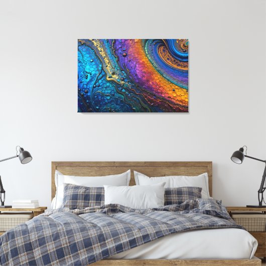 ピーコックチタニウムマクロ キャンバスプリント (インサイチュ (寝室))