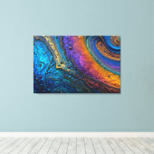 ピーコックチタニウムマクロ キャンバスプリント (インサイチュ (ウッドフロア))