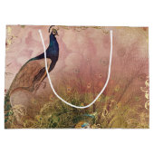 ピーコックチノイスリーピーニーフローラブライダルシャワー ラージペーパーバッグ (裏面)