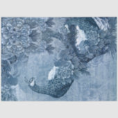 ピーコックチノイスリーフローラブルーホワイトデコップページ 薄葉紙 (正面)