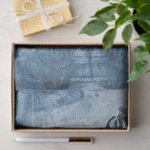 ピーコックチノイスリーブルーnホワイトフローラデコページ 薄葉紙 (ギフト)