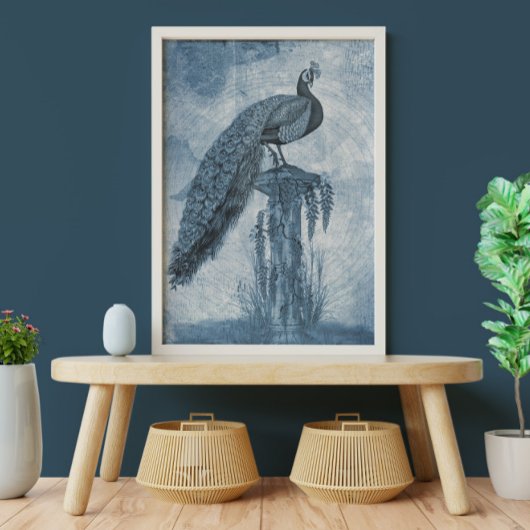 ピーコックチノイスリーブルーnホワイトフローラデコページ 薄葉紙