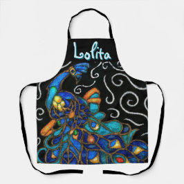 ピーコックチョークお洒落パステルバードパーソナライズされた エプロン