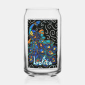 ピーコックチョークお洒落パステルバードパーソナライズされた ガラス缶 (裏面)