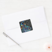 ピーコックチョークお洒落パステルバードパーソナライズされた スクエアシール (封筒)