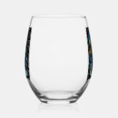 ピーコックチョークお洒落パステルバードパーソナライズされた ステムなしワイングラス (右)