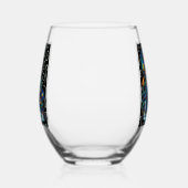 ピーコックチョークお洒落パステルバードパーソナライズされた ステムなしワイングラス (左)