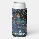 ピーコックチョークお洒落パステルバードパーソナライズされた スリム缶クーラー (Seltzer裏面)