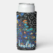 ピーコックチョークお洒落パステルバードパーソナライズされた スリム缶クーラー (Seltzer正面)