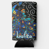 ピーコックチョークお洒落パステルバードパーソナライズされた スリム缶クーラー (裏面)