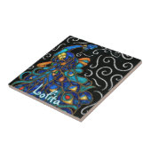 ピーコックチョークお洒落パステルバードパーソナライズされた タイル (側面)