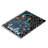 ピーコックチョークお洒落パステルバードパーソナライズされた ノートブック (左側)