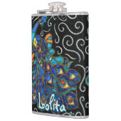 ピーコックチョークお洒落パステルバードパーソナライズされた フラスク (左)